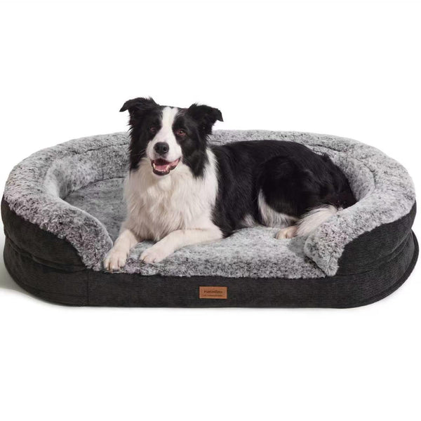 FUKUMARU X-Large Thickened Dog Couch Bed, Orthopedic, Waterproof & Washable | Heavy Duty Dog Sofa with 4" Extra-Thick Egg-Crate Foam, Relieves Joint Pressure, Fully Removable, Fits Extra-Large Dogs