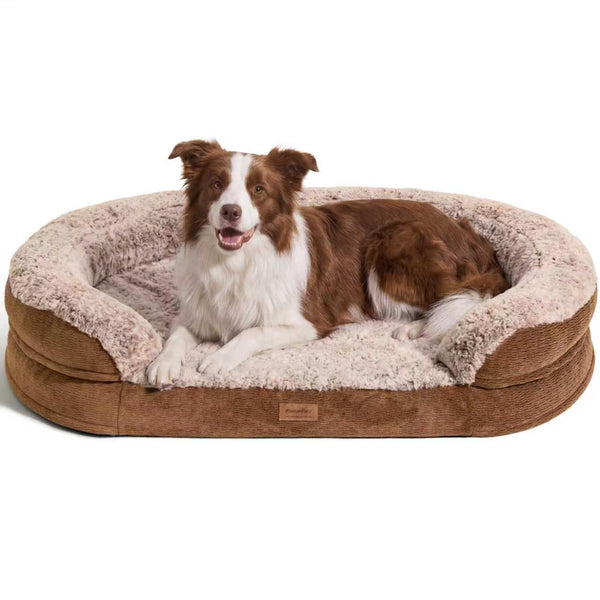 FUKUMARU X-Large Thickened Dog Couch Bed, Orthopedic, Waterproof & Washable | Heavy Duty Dog Sofa with 4" Extra-Thick Egg-Crate Foam, Relieves Joint Pressure, Fully Removable, Fits Extra-Large Dogs