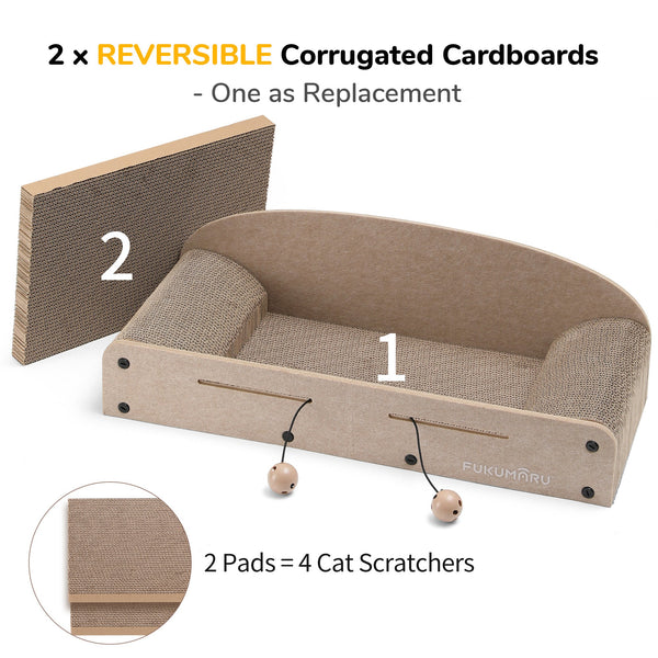 FUKUMARU 26 Inch Cat Scratcher Cardboard Lounge Bed - FUKUMARU