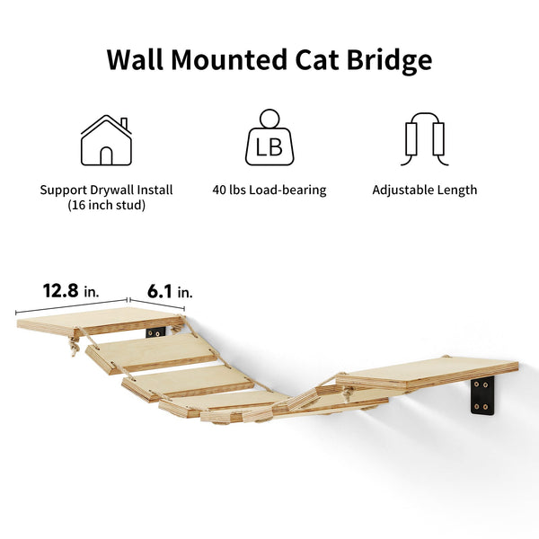 FUKUMARU Cat Bridge Wall Mounted, 12.8 - Inch - FUKUMARU
