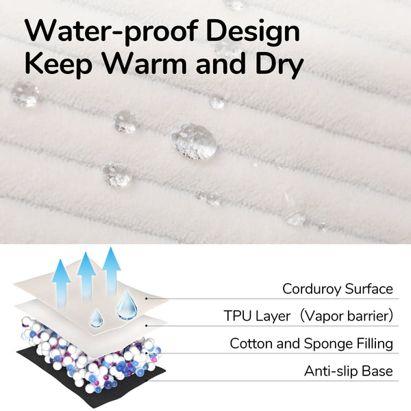 FUKUMARU Cat Couch Bed, Corduroy Cozy Cat Bed - FUKUMARU