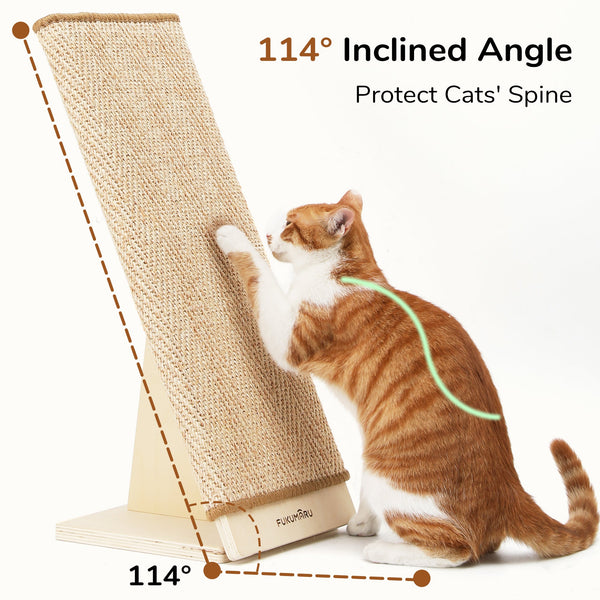 FUKUMARU Cat Scratcher, 23.66 Inch Sisal Cat Scratching Post Ramp - FUKUMARU
