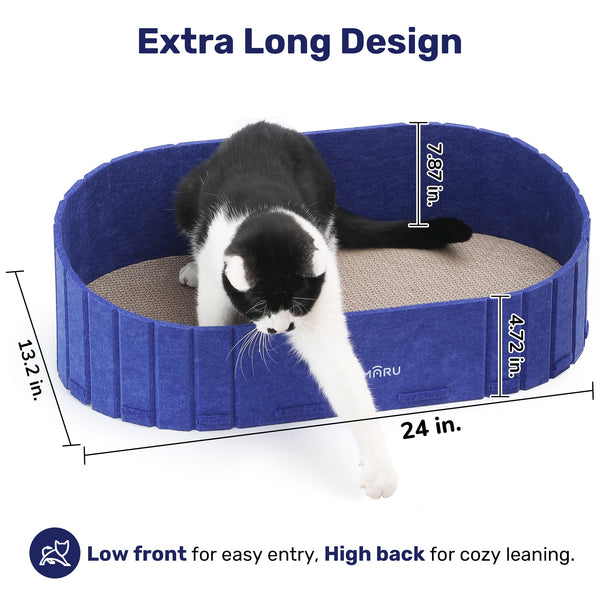 FUKUMARU Cat Scratcher, 24 Inch Sofa Shape Cat Scratcher Couch Bed - FUKUMARU