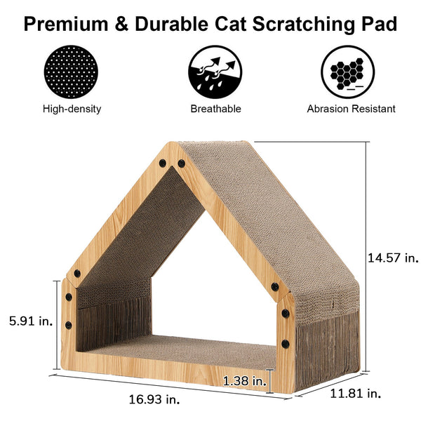 FUKUMARU Cat Scratcher House, Cozy Cardboard Design - FUKUMARU