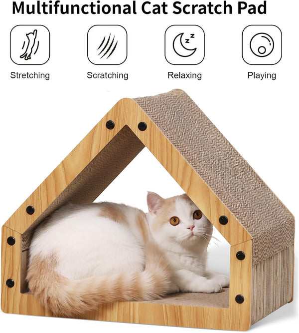 FUKUMARU Cat Scratcher House, Cozy Cardboard Design - FUKUMARU