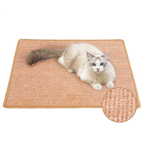 FUKUMARU Cat Scratcher Mat,Natural Cat Floor Scratching Pad Rug - FUKUMARU