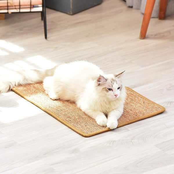 FUKUMARU Cat Scratcher Mat,Natural Cat Floor Scratching Pad Rug - FUKUMARU