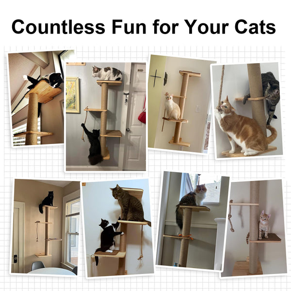 FUKUMARU Cat Scratching Activity Tree Wall Mounted - FUKUMARU