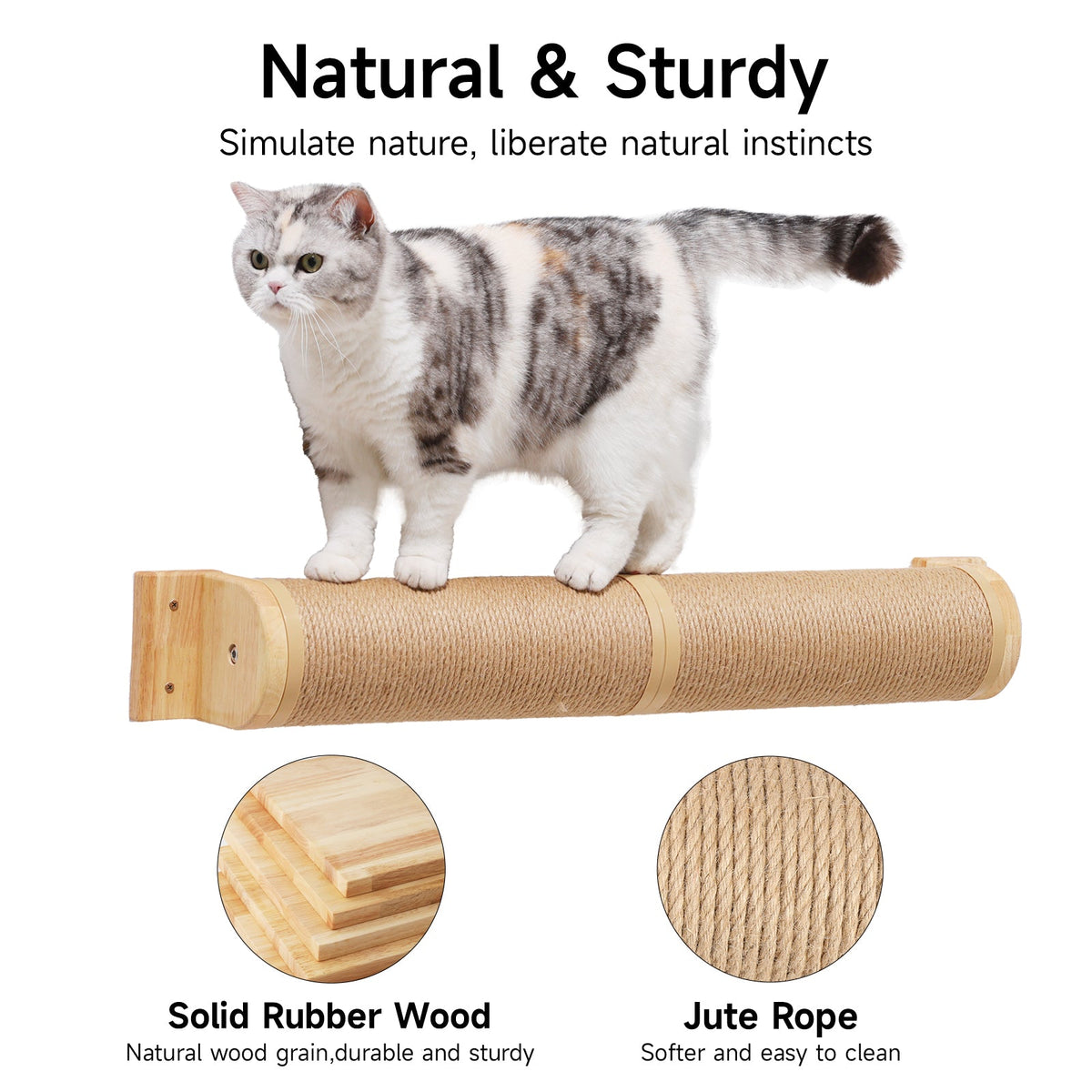 FUKUMARU Cat Scratching Post, 35 x 4.5 Inch