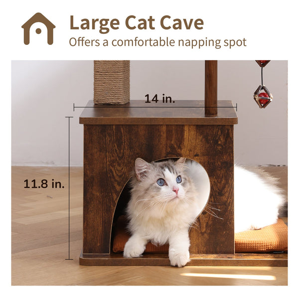 FUKUMARU Cat Tree, 4 in 1 Large Modern Cats Tower - FUKUMARU