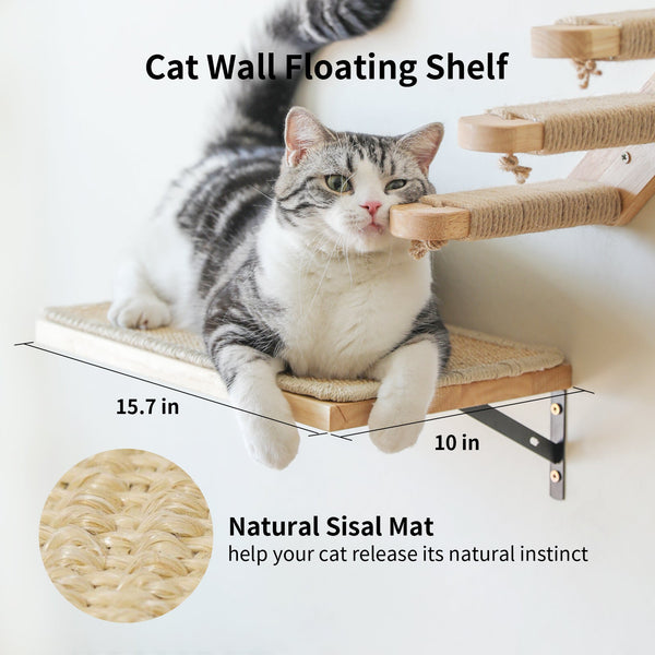 FUKUMARU Cat Wall Furniture, 3 Pack Cats Walls Shelves Set - FUKUMARU