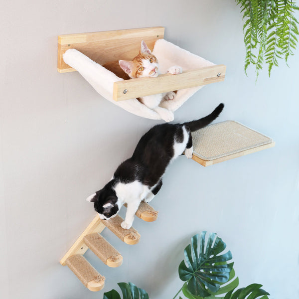 FUKUMARU Cat Wall Furniture, 3 Pack Cats Walls Shelves Set - FUKUMARU
