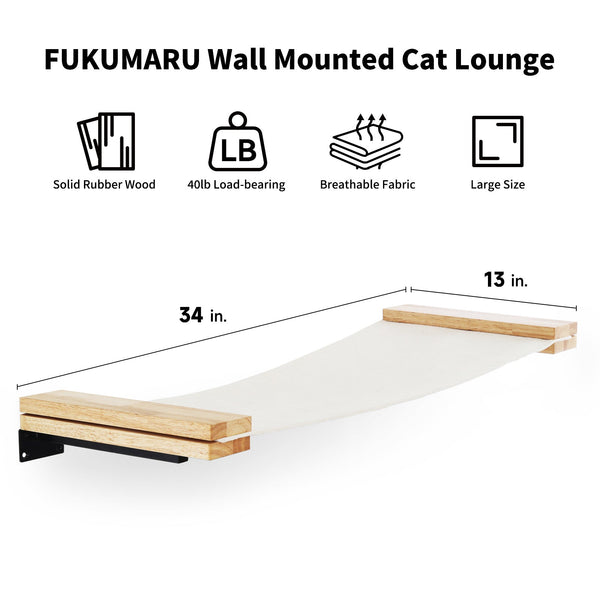 FUKUMARU Cat Wall Furniture, 34 x 13 inch Cats Hammock Shelves, - FUKUMARU