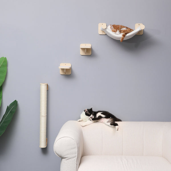 FUKUMARU Cat Wall Scratcher, 28" Wall Mounted Kitten Scratching Post - FUKUMARU