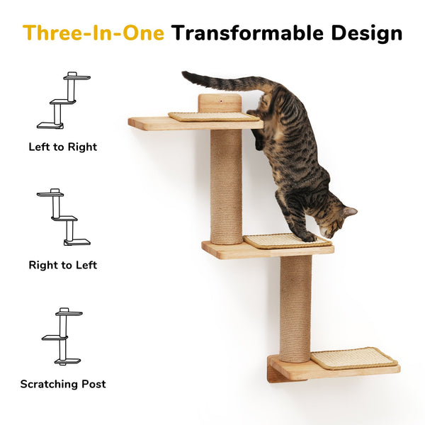 FUKUMARU Cat Wall Shelves, 3 in 1 - FUKUMARU