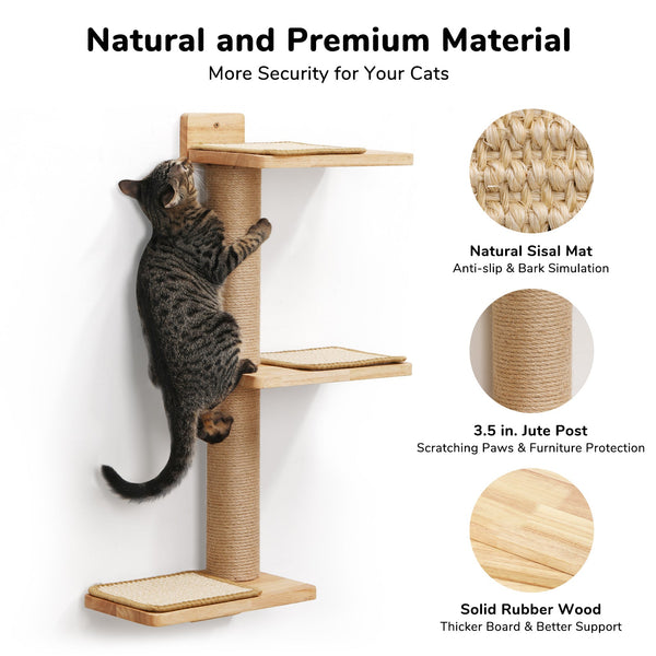 FUKUMARU Cat Wall Shelves, 3 in 1 - FUKUMARU