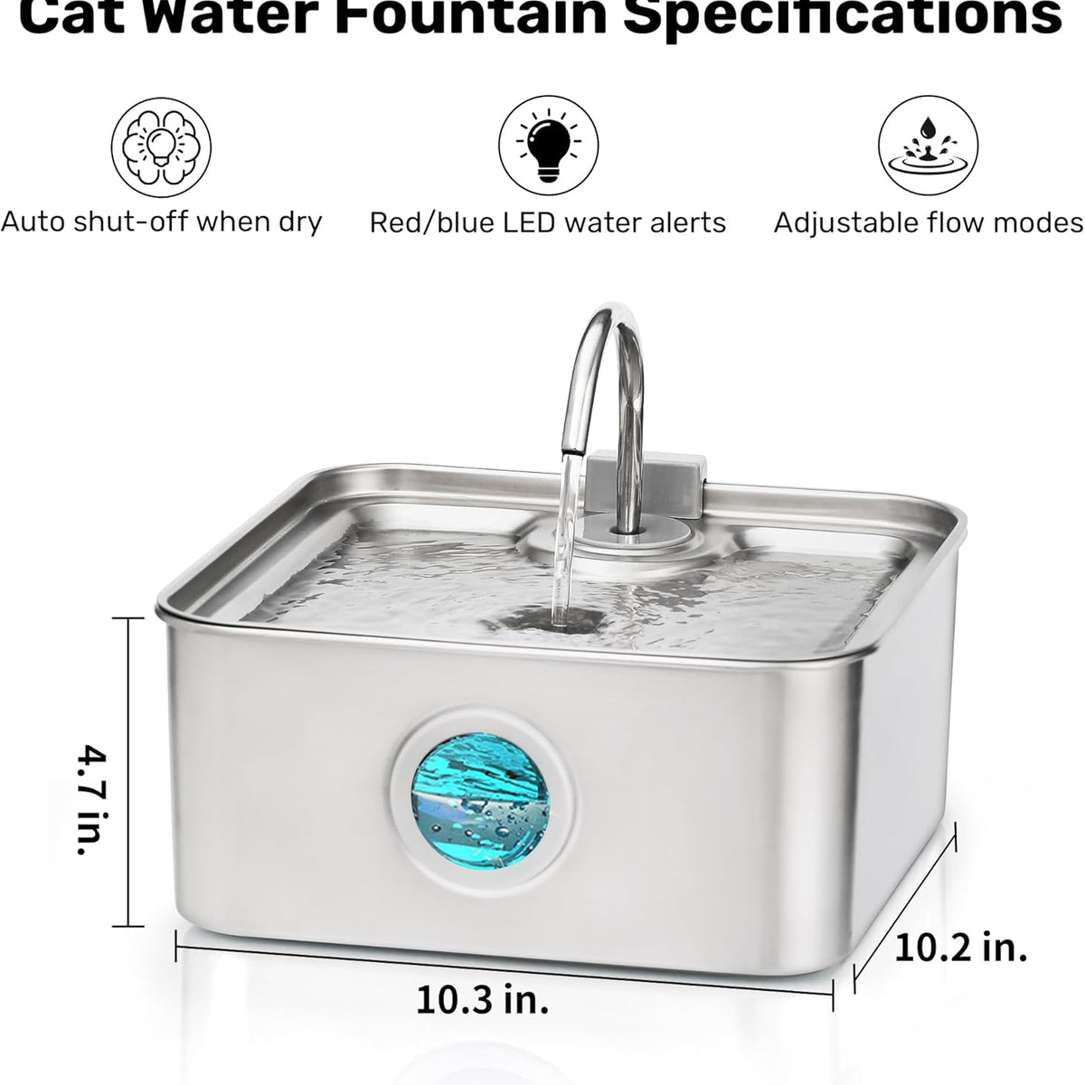 FEELNEEDY 7L/1.8Gal Hond Waterfontein, Huisdier Waterfontein met 2 Vervangende Filters, Ultra Stille Pomp voor Meerdere Huisdieren, LED Indicator Licht FEELNEEDY 7L/1.8Gal Hond Waterfontein, Huisdier Waterfontein met 2 Vervangende Filters, Ultra Stille Pomp voor Meerdere Huisdieren, LED Indicator Licht