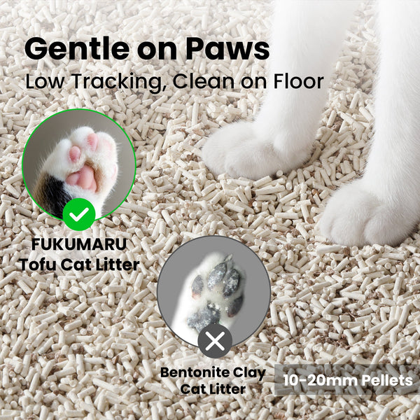 FUKUMARU Tofu Cat Litter Dust Free, Natural, Unscented - FUKUMARU