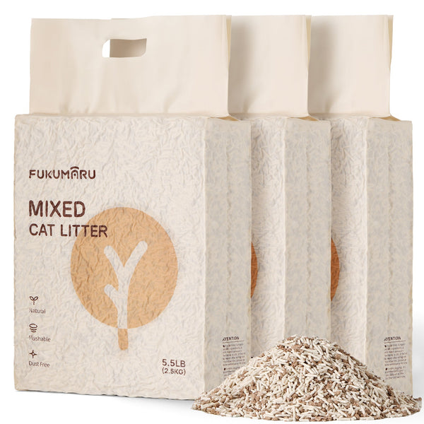 FUKUMARU Tofu Cat Litter Mixed Apple Wood - FUKUMARU