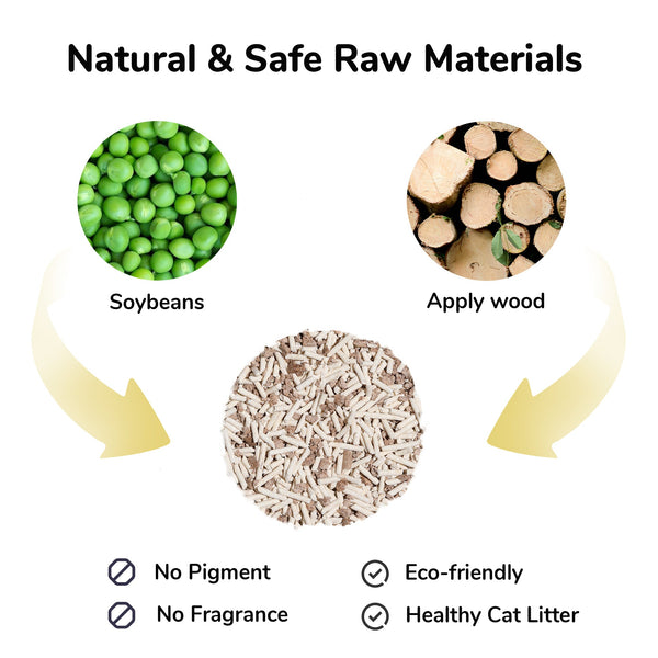 FUKUMARU Tofu Cat Litter Mixed Apple Wood - FUKUMARU