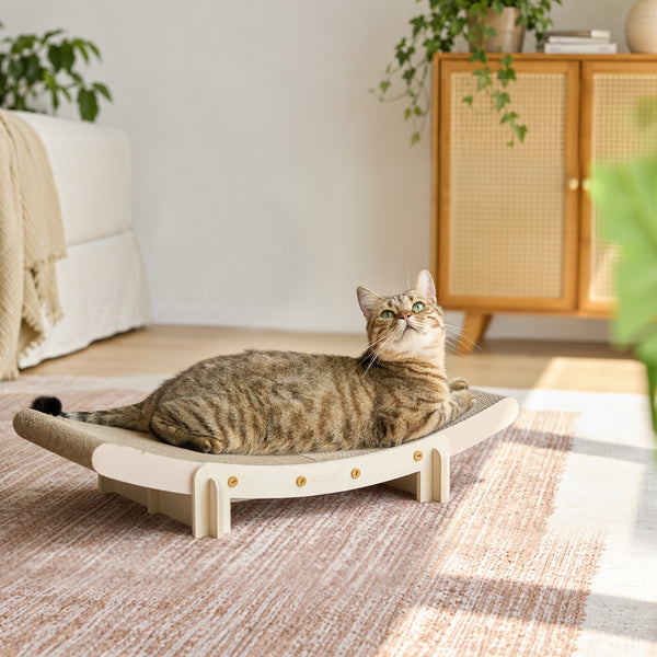 FUKUMARU Cardboard Cat Scratcher Bed, 26" Cat Scratch Pad for Indoor Cats