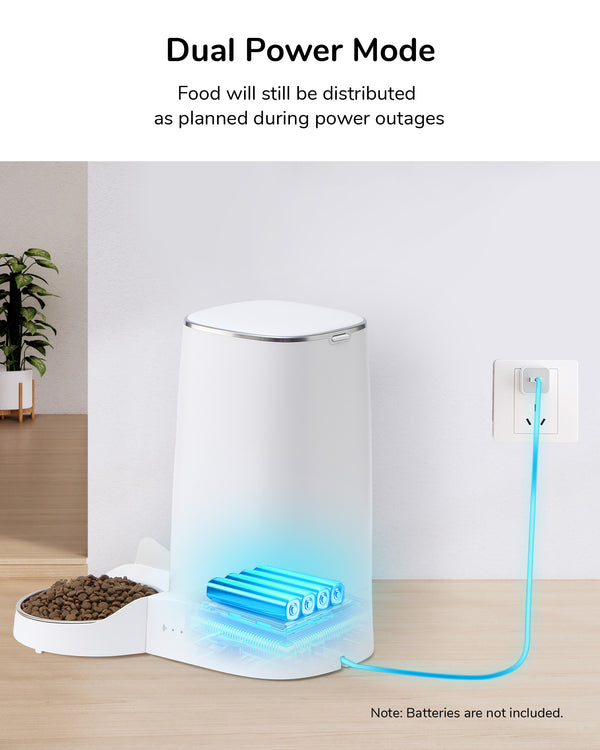 FUKUMARU Automatic Cat Feeder, 4L Dog Feeders with Double Bowls, Support DIY Meals and Timed Control WiFi Cat sFood Dispenser, Suit for Most Pet Food