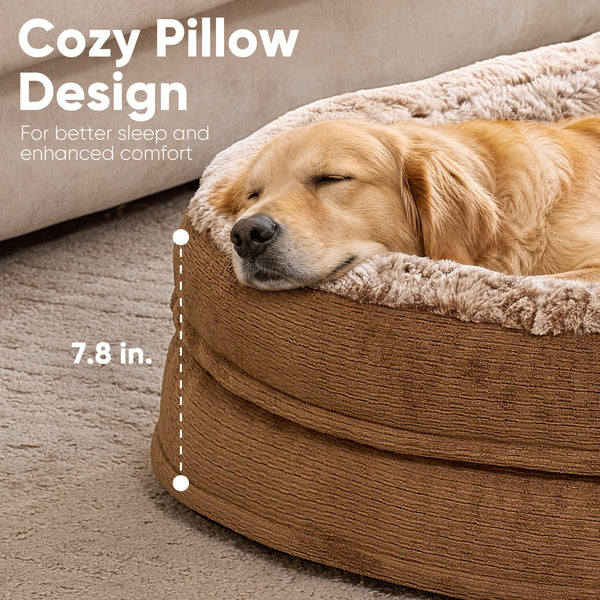 FUKUMARU Large Thickened Dog Couch Bed, Orthopedic, Waterproof & Washable | Heavy Duty Dog Sofa with 4" Extra-Thick Egg-Crate Foam, Relieves Joint Pressure, Fully Removable, Fits Medium to Large Dogs