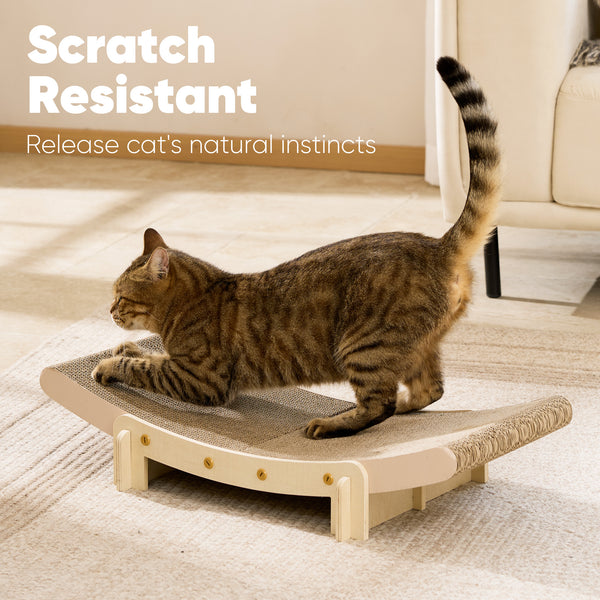 FUKUMARU Cardboard Cat Scratcher Bed, 26" Cat Scratch Pad for Indoor Cats