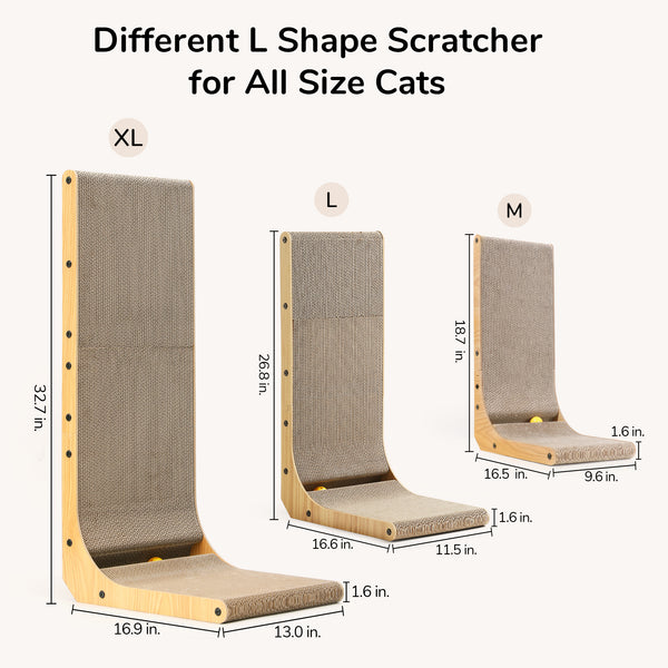 FUKUMARU Extra Large Cardboard Cat Scratcher for Wall Sofa, Vertical Cat Scratching Board with Ball Cat Toy, Tall Cat Scratching Post