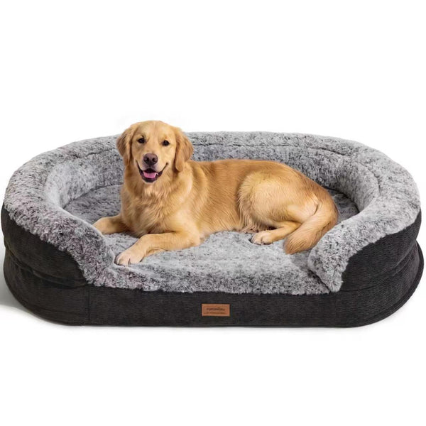 FUKUMARU X-Large Thickened Dog Couch Bed, Orthopedic, Waterproof & Washable | Heavy Duty Dog Sofa with 4" Extra-Thick Egg-Crate Foam, Relieves Joint Pressure, Fully Removable, Fits Extra-Large Dogs