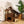 FUKUMARU 3-in-1 Pet Stairs, Retro-style Dog Steps for Cats and Small Dogs, Wooden Cat Stairs for High Bed with Scratching Post, Dog Ramp for Couch with Cat Condo Cave, Easy to Clean & Aesthetic Design