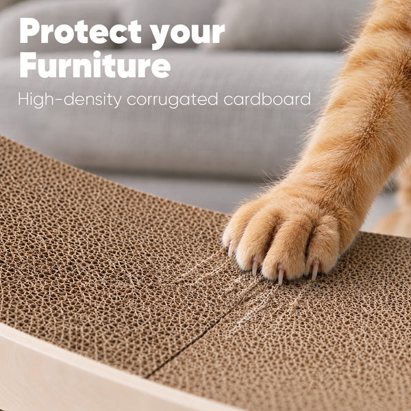 FUKUMARU Cardboard Cat Scratcher Bed, 26" Cat Scratch Pad for Indoor Cats