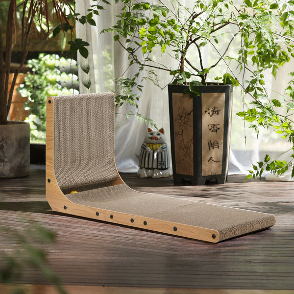 FUKUMARU Extra Large Cardboard Cat Scratcher for Wall Sofa, Vertical Cat Scratching Board with Ball Cat Toy, Tall Cat Scratching Post