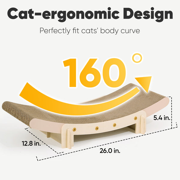 FUKUMARU Cardboard Cat Scratcher Bed, 26" Cat Scratch Pad for Indoor Cats