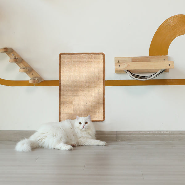 FUKUMARU Cat Scratcher Mat, 60 X 40 cm Natural Sisal Cat Scratch Mats, Horizontal Cat Floor Scratching Pad Rug, Protect Couch and Carpets