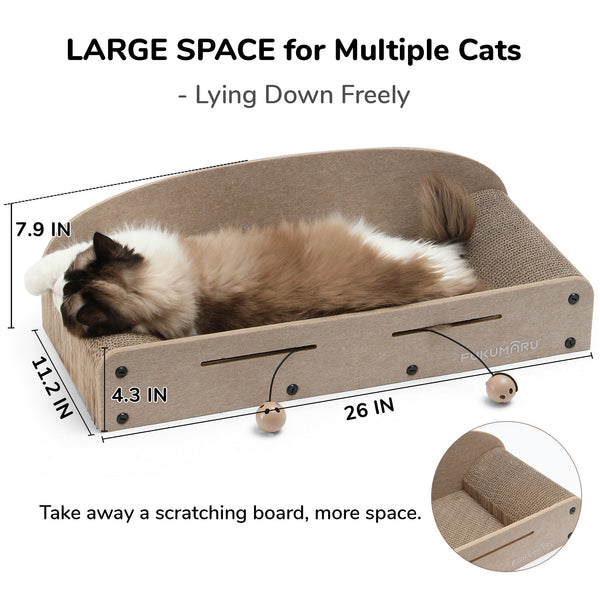 FUKUMARU 26 Inch Cat Scratcher Cardboard Lounge Bed - FUKUMARU