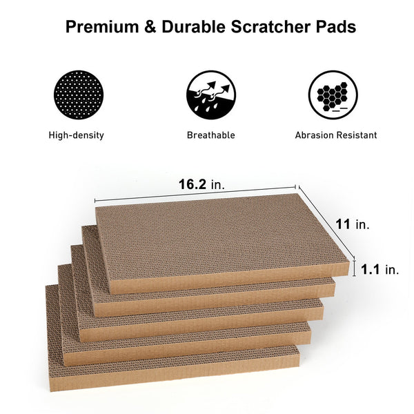 FUKUMARU 5 PCS Cat Scratching Boards, 11.4 Inch Width Ex-Large - FUKUMARU