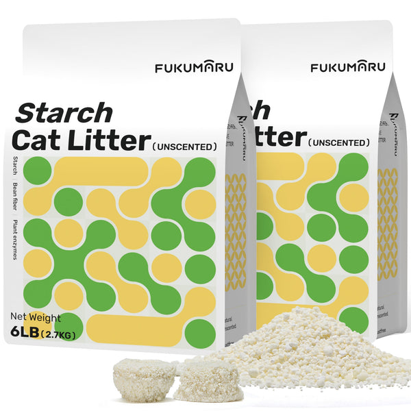 FUKUMARU Cassava Cat Litter Plant-Based Natural Ingredients, Low Dust - FUKUMARU