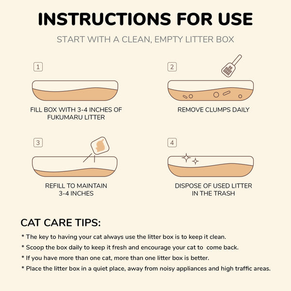 FUKUMARU Cassava Cat Litter Plant-Based Natural Ingredients, Low Dust - FUKUMARU