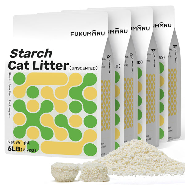 FUKUMARU Cassava Cat Litter Plant-Based Natural Ingredients, Low Dust - FUKUMARU