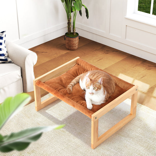 FUKUMARU Cat Bed with Removable Cover, Plush Velvet Couch for Indoor Cats - FUKUMARU
