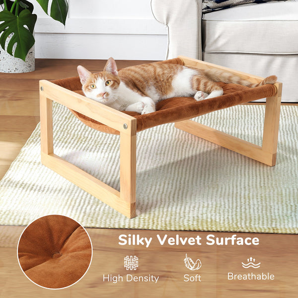 FUKUMARU Cat Bed with Removable Cover, Plush Velvet Couch for Indoor Cats - FUKUMARU