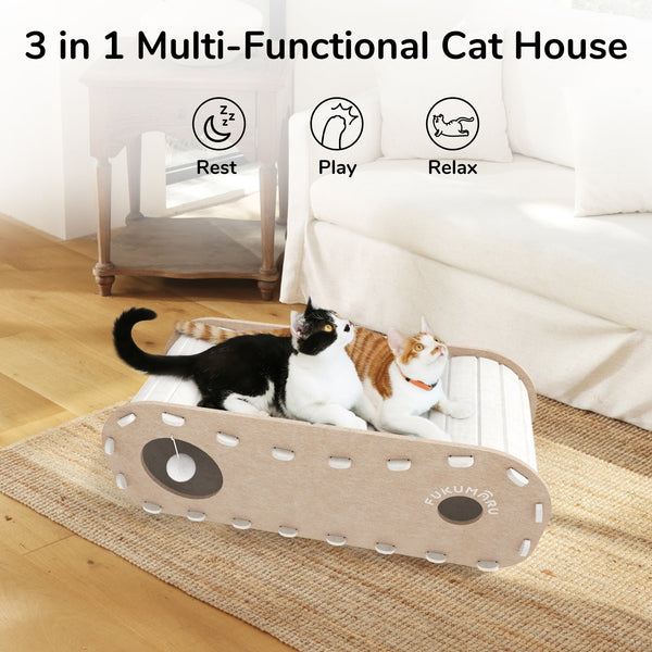 FUKUMARU Cat Beds for Indoor Pets 31.5 Inches - FUKUMARU