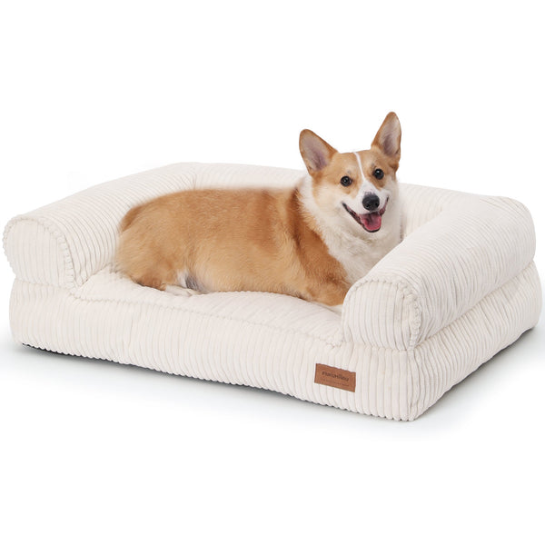 FUKUMARU Cat Couch Bed, Corduroy Cozy Cat Bed - FUKUMARU