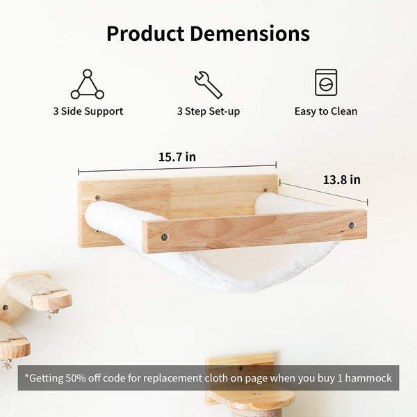 FUKUMARU Cat Hammock Wall Mounted - FUKUMARU