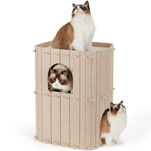 FUKUMARU Cat House for Indoor Cats Beige - FUKUMARU