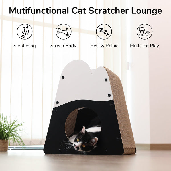 FUKUMARU Cat Scratcher House, 19.5 Inch Cozy Cardboard Cat Scratcher - FUKUMARU