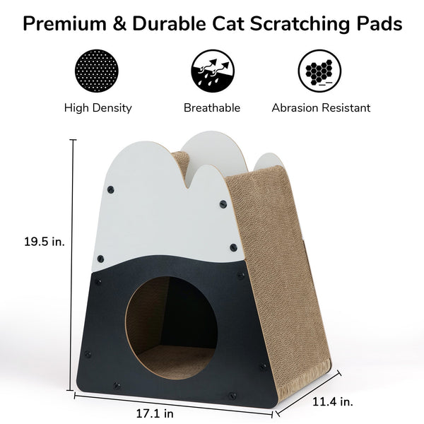 FUKUMARU Cat Scratcher House, 19.5 Inch Cozy Cardboard Cat Scratcher - FUKUMARU