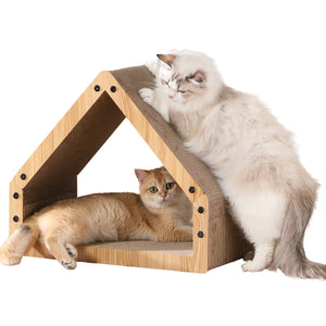 FUKUMARU Cat Scratcher House, Cozy Cardboard Design - FUKUMARU