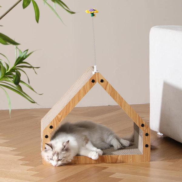 FUKUMARU Cat Scratcher House, Cozy Cardboard Design - FUKUMARU